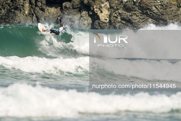 Alejo Freitas of Spain surfs on day 1 of the ABANCA Pantin Classic Galicia Pro 2024 in Pantin Beach, La Coruna, Spain. 