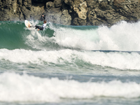 Alejo Freitas of Spain surfs on day 1 of the ABANCA Pantin Classic Galicia Pro 2024 in Pantin Beach, La Coruna, Spain. (