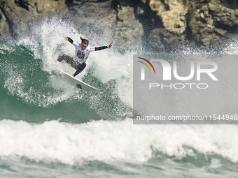 Alejo Freitas of Spain surfs on day 1 of the ABANCA Pantin Classic Galicia Pro 2024 in Pantin Beach, La Coruna, Spain. (