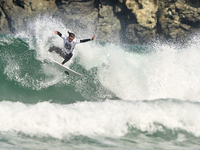 Alejo Freitas of Spain surfs on day 1 of the ABANCA Pantin Classic Galicia Pro 2024 in Pantin Beach, La Coruna, Spain. (