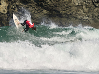 Mathis Azam of France surfs on day 1 of the ABANCA Pantin Classic Galicia Pro 2024 in Pantin Beach, La Coruna, Spain. (