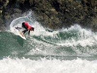 Mathis Azam of France surfs on day 1 of the ABANCA Pantin Classic Galicia Pro 2024 in Pantin Beach, La Coruna, Spain. (