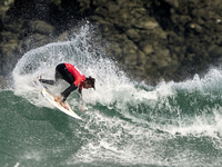 Mathis Azam of France surfs on day 1 of the ABANCA Pantin Classic Galicia Pro 2024 in Pantin Beach, La Coruna, Spain. (