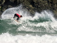 Mathis Azam of France surfs on day 1 of the ABANCA Pantin Classic Galicia Pro 2024 in Pantin Beach, La Coruna, Spain. (