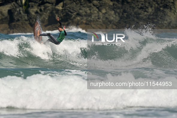 Juan David Acevedo Verde of Spain surfs on day 1 of the ABANCA Pantin Classic Galicia Pro 2024 in Pantin Beach, La Coruna, Spain. 