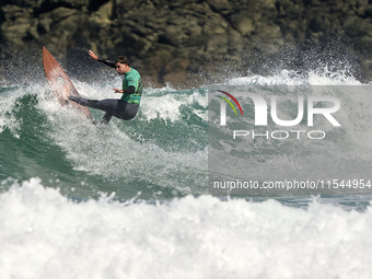 Juan David Acevedo Verde of Spain surfs on day 1 of the ABANCA Pantin Classic Galicia Pro 2024 in Pantin Beach, La Coruna, Spain. (