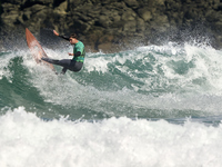 Juan David Acevedo Verde of Spain surfs on day 1 of the ABANCA Pantin Classic Galicia Pro 2024 in Pantin Beach, La Coruna, Spain. (