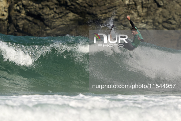 Juan David Acevedo Verde of Spain surfs on day 1 of the ABANCA Pantin Classic Galicia Pro 2024 in Pantin Beach, La Coruna, Spain. 