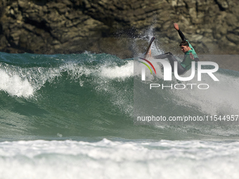 Juan David Acevedo Verde of Spain surfs on day 1 of the ABANCA Pantin Classic Galicia Pro 2024 in Pantin Beach, La Coruna, Spain. (