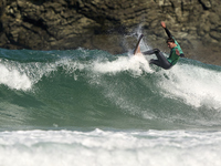 Juan David Acevedo Verde of Spain surfs on day 1 of the ABANCA Pantin Classic Galicia Pro 2024 in Pantin Beach, La Coruna, Spain. (