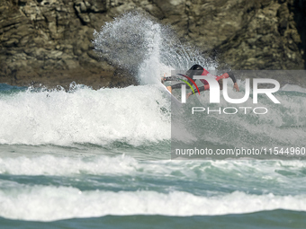 Sean Gunning of Spain surfs on day 1 of the ABANCA Pantin Classic Galicia Pro 2024 in Pantin Beach, La Coruna, Spain. (