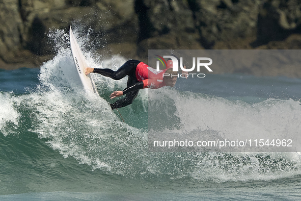 Sean Gunning of Spain surfs on day 1 of the ABANCA Pantin Classic Galicia Pro 2024 in Pantin Beach, La Coruna, Spain. 