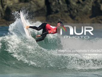 Sean Gunning of Spain surfs on day 1 of the ABANCA Pantin Classic Galicia Pro 2024 in Pantin Beach, La Coruna, Spain. (