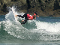 Sean Gunning of Spain surfs on day 1 of the ABANCA Pantin Classic Galicia Pro 2024 in Pantin Beach, La Coruna, Spain. (