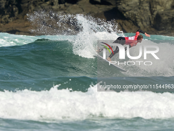 Sean Gunning of Spain surfs on day 1 of the ABANCA Pantin Classic Galicia Pro 2024 in Pantin Beach, La Coruna, Spain. (