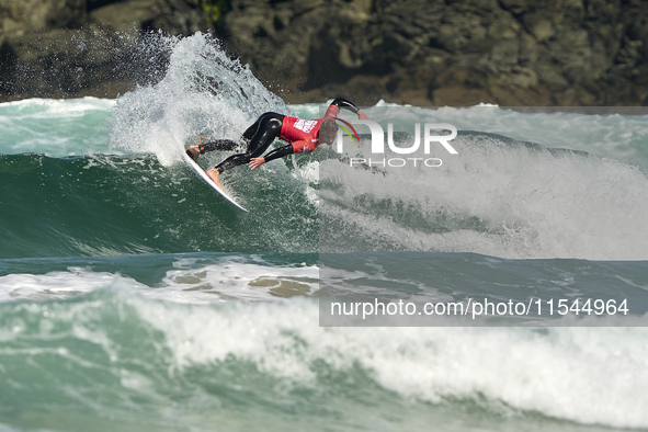 Sean Gunning of Spain surfs on day 1 of the ABANCA Pantin Classic Galicia Pro 2024 in Pantin Beach, La Coruna, Spain. 