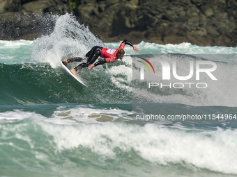 Sean Gunning of Spain surfs on day 1 of the ABANCA Pantin Classic Galicia Pro 2024 in Pantin Beach, La Coruna, Spain. (