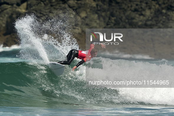 Sean Gunning of Spain surfs on day 1 of the ABANCA Pantin Classic Galicia Pro 2024 in Pantin Beach, La Coruna, Spain. 