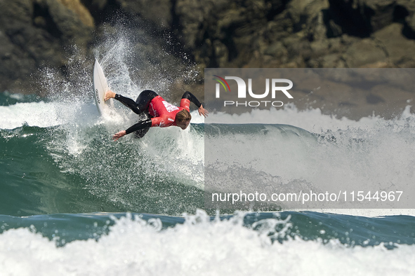 Sean Gunning of Spain surfs on day 1 of the ABANCA Pantin Classic Galicia Pro 2024 in Pantin Beach, La Coruna, Spain. 