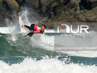 Sean Gunning of Spain surfs on day 1 of the ABANCA Pantin Classic Galicia Pro 2024 in Pantin Beach, La Coruna, Spain. (