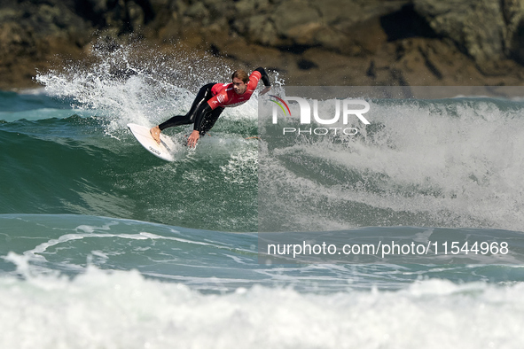 Sean Gunning of Spain surfs on day 1 of the ABANCA Pantin Classic Galicia Pro 2024 in Pantin Beach, La Coruna, Spain. 