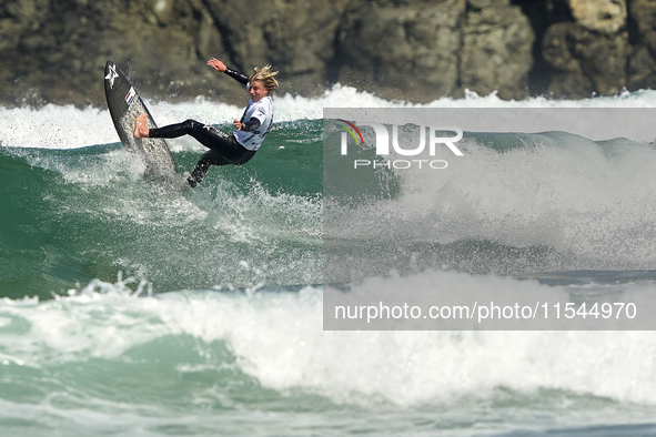 Pieter Bas Boekee of the Netherlands surfs on day 1 of the ABANCA Pantin Classic Galicia Pro 2024 in Pantin Beach, La Coruna, Spain. 