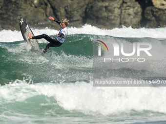 Pieter Bas Boekee of the Netherlands surfs on day 1 of the ABANCA Pantin Classic Galicia Pro 2024 in Pantin Beach, La Coruna, Spain. (