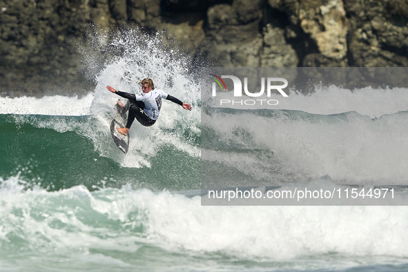 Pieter Bas Boekee of the Netherlands surfs on day 1 of the ABANCA Pantin Classic Galicia Pro 2024 in Pantin Beach, La Coruna, Spain. 