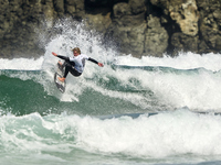 Pieter Bas Boekee of the Netherlands surfs on day 1 of the ABANCA Pantin Classic Galicia Pro 2024 in Pantin Beach, La Coruna, Spain. (