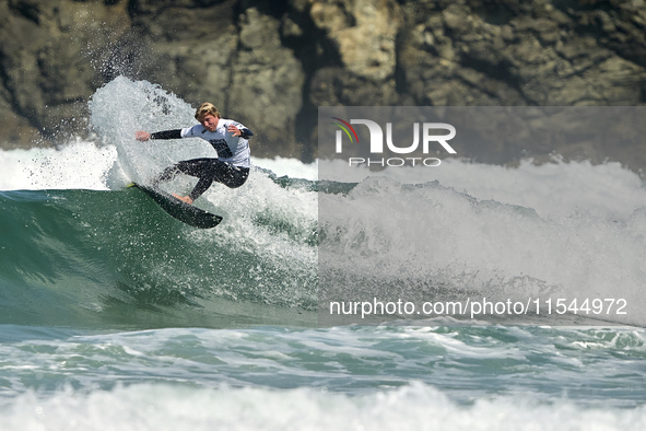 Pieter Bas Boekee of the Netherlands surfs on day 1 of the ABANCA Pantin Classic Galicia Pro 2024 in Pantin Beach, La Coruna, Spain. 