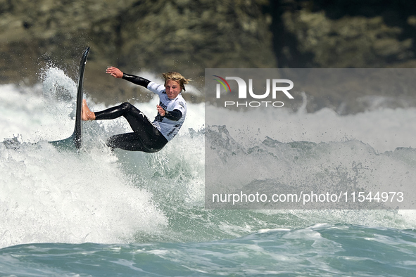 Pieter Bas Boekee of the Netherlands surfs on day 1 of the ABANCA Pantin Classic Galicia Pro 2024 in Pantin Beach, La Coruna, Spain. 