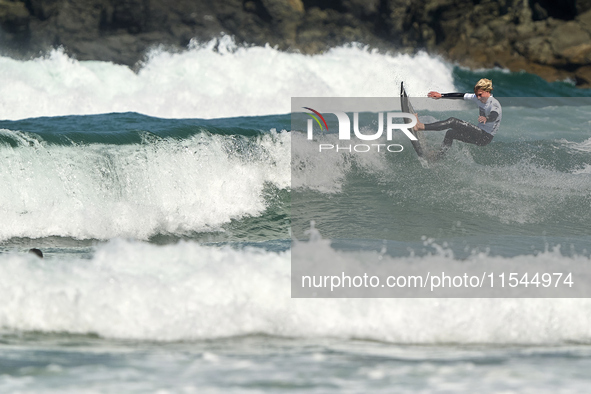 Pieter Bas Boekee of the Netherlands surfs on day 1 of the ABANCA Pantin Classic Galicia Pro 2024 in Pantin Beach, La Coruna, Spain. 