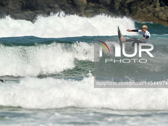 Pieter Bas Boekee of the Netherlands surfs on day 1 of the ABANCA Pantin Classic Galicia Pro 2024 in Pantin Beach, La Coruna, Spain. (