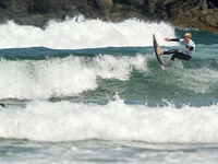 Pieter Bas Boekee of the Netherlands surfs on day 1 of the ABANCA Pantin Classic Galicia Pro 2024 in Pantin Beach, La Coruna, Spain. (