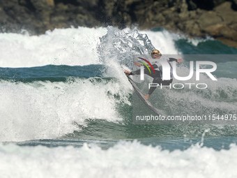 Pieter Bas Boekee of the Netherlands surfs on day 1 of the ABANCA Pantin Classic Galicia Pro 2024 in Pantin Beach, La Coruna, Spain. (