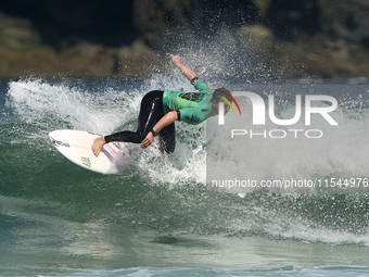 Gearoid McDaid of Ireland surfs on day 1 of the ABANCA Pantin Classic Galicia Pro 2024 in Pantin Beach, La Coruna, Spain. (