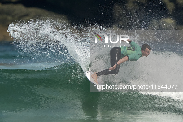 Gearoid McDaid of Ireland surfs on day 1 of the ABANCA Pantin Classic Galicia Pro 2024 in Pantin Beach, La Coruna, Spain. 