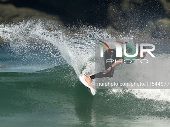 Gearoid McDaid of Ireland surfs on day 1 of the ABANCA Pantin Classic Galicia Pro 2024 in Pantin Beach, La Coruna, Spain. (