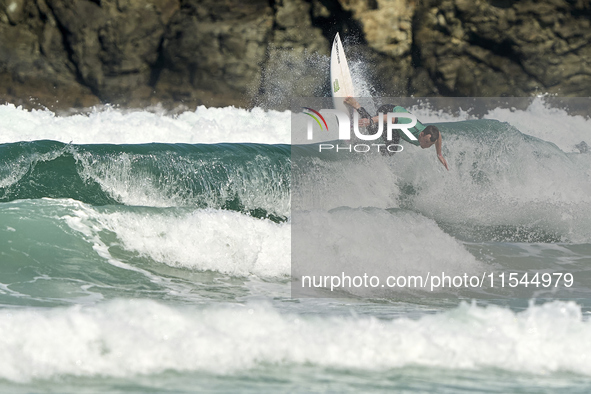 Gearoid McDaid of Ireland surfs on day 1 of the ABANCA Pantin Classic Galicia Pro 2024 in Pantin Beach, La Coruna, Spain. 