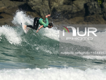 Gearoid McDaid of Ireland surfs on day 1 of the ABANCA Pantin Classic Galicia Pro 2024 in Pantin Beach, La Coruna, Spain. (