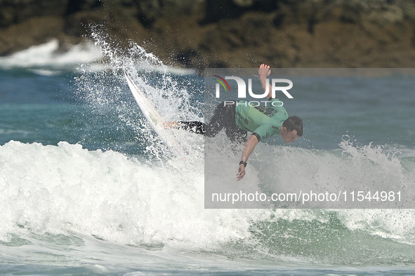 Gearoid McDaid of Ireland surfs on day 1 of the ABANCA Pantin Classic Galicia Pro 2024 in Pantin Beach, La Coruna, Spain. 