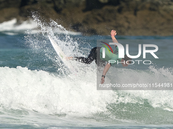 Gearoid McDaid of Ireland surfs on day 1 of the ABANCA Pantin Classic Galicia Pro 2024 in Pantin Beach, La Coruna, Spain. (