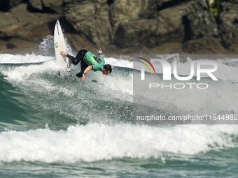 Gearoid McDaid of Ireland surfs on day 1 of the ABANCA Pantin Classic Galicia Pro 2024 in Pantin Beach, La Coruna, Spain. (