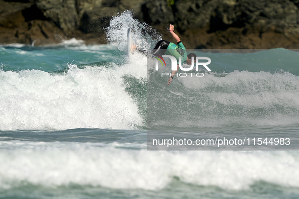 Gearoid McDaid of Ireland surfs on day 1 of the ABANCA Pantin Classic Galicia Pro 2024 in Pantin Beach, La Coruna, Spain. 