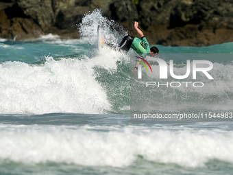 Gearoid McDaid of Ireland surfs on day 1 of the ABANCA Pantin Classic Galicia Pro 2024 in Pantin Beach, La Coruna, Spain. (