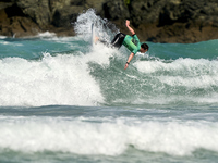 Gearoid McDaid of Ireland surfs on day 1 of the ABANCA Pantin Classic Galicia Pro 2024 in Pantin Beach, La Coruna, Spain. (