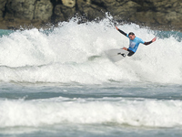 Lenny Morel of France surfs on day 1 of the ABANCA Pantin Classic Galicia Pro 2024 in Pantin Beach, La Coruna, Spain. (