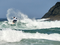 Tommaso Noah Pavoni of Italy surfs on day 1 of the ABANCA Pantin Classic Galicia Pro 2024 in Pantin Beach, La Coruna, Spain. (