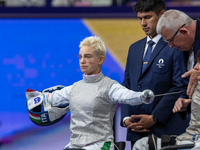 Beatrice Maria ''Bebe'' Vio Grandis of Italy competes against Nadiia Doloh of Ukraine during the Women's Foil Category B Quarterfinal at Gra...