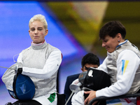 Beatrice Maria ''Bebe'' Vio Grandis of Italy competes against Nadiia Doloh of Ukraine during the Women's Foil Category B Quarterfinal at Gra...